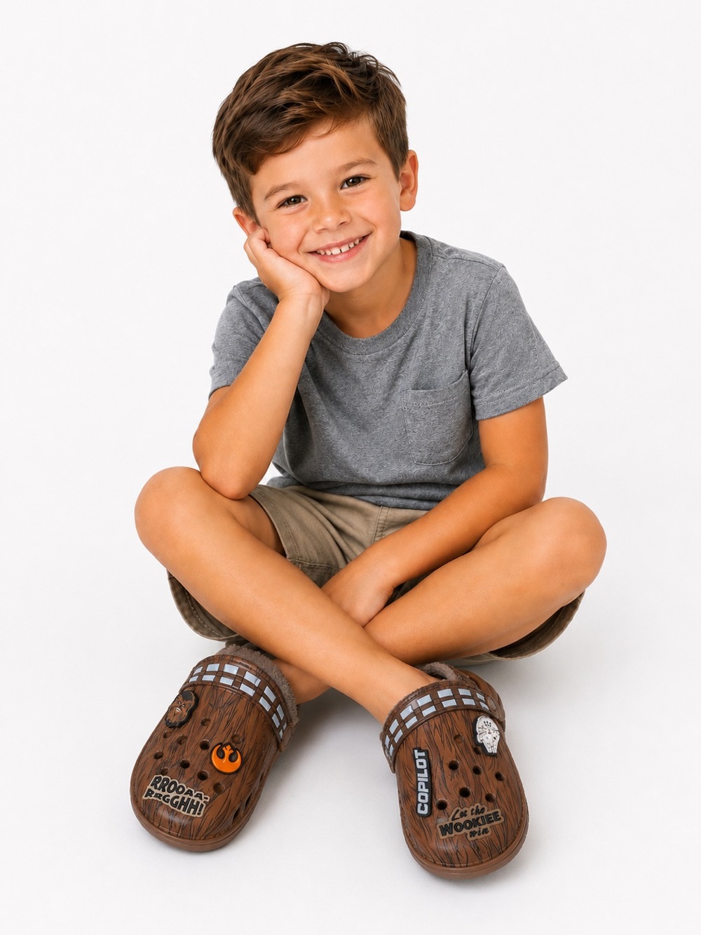 Disney Star Wars Chewbacca Lined Crocs Toddler Size 1 Fleece Clogs Wookiee